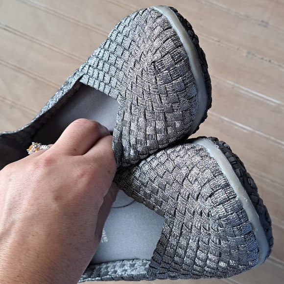 Zee Alexis Spice Woven Comfort Memory Foam Walking Metallic Silver Gray Slip On - Picture 6 of 8